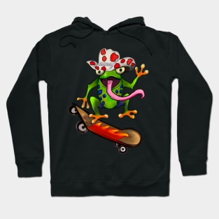 Frog 5 pack Kawaii Froggy Skateboarding Cute Frog in Texas red cowboy hat Funny toad toads amphibian tadpole Green Red eyed tree frogs rain forest Lizard dragon zoology gift frog Hoodie